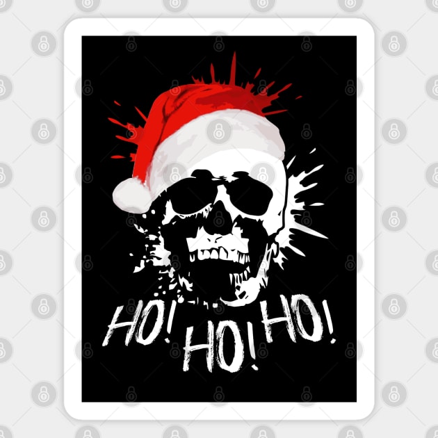 Christmas Rocker Santa Claus Skull Ho Ho Ho Magnet by dnlribeiro88